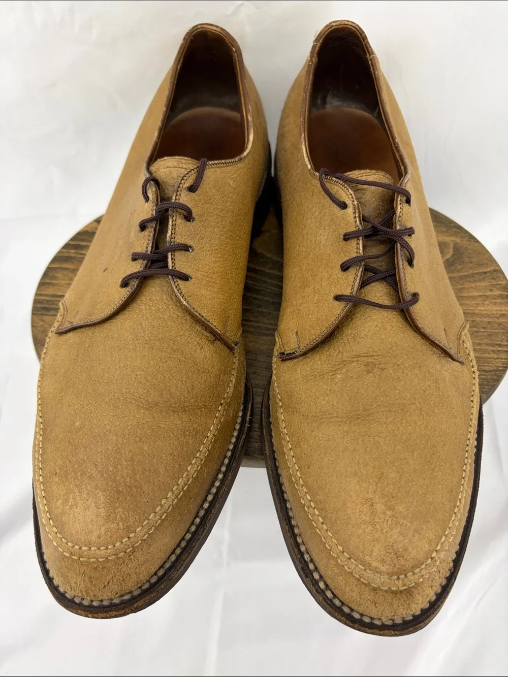 Allen Edmonds Mens Turf Skos Caramel Snuff Suede Lace-up Split-Toe Derby, sz 14